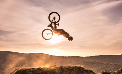 BMX rider airborne